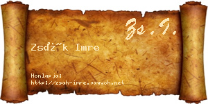 Zsák Imre névjegykártya